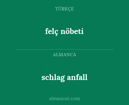 schlag anfall - felç nöbeti