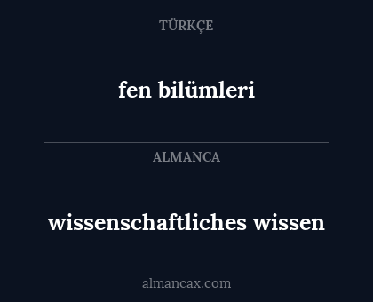 fen bilümleri - wissenschaftliches wissen