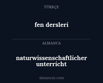 fen dersleri - naturwissenschaftlicher unterricht