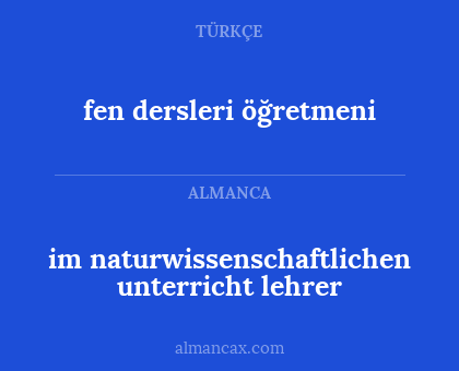 fen dersleri öğretmeni - im naturwissenschaftlichen unterricht lehrer