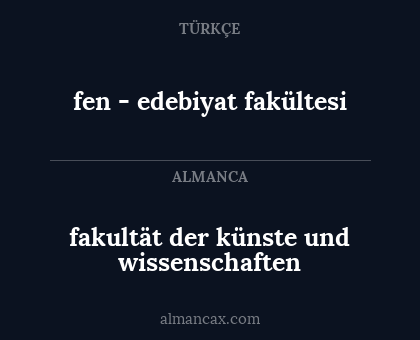fakultät der künste und wissenschaften - fen - edebiyat fakültesi