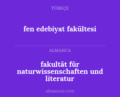 fakultät für naturwissenschaften und literatur - fen edebiyat fakültesi