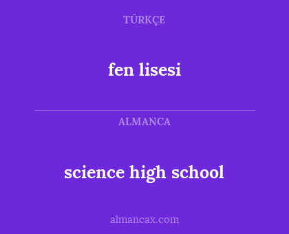science high school - fen lisesi