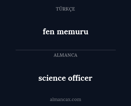 science officer - fen memuru