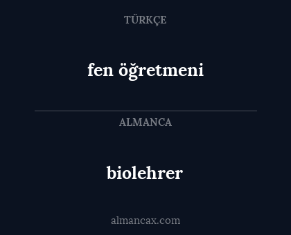fen öğretmeni - biolehrer