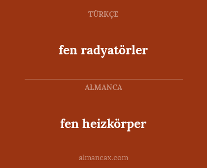 fen heizkörper - fen radyatörler
