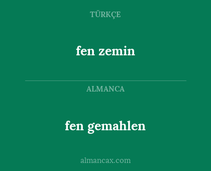 fen gemahlen - fen zemin
