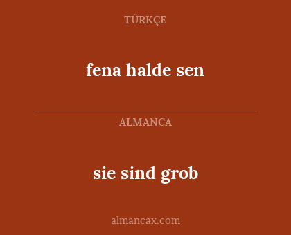 sie sind grob - fena halde sen