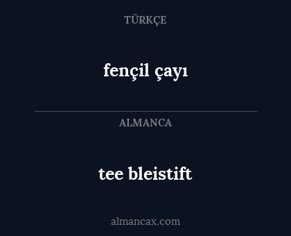 tee bleistift - fençil çayı