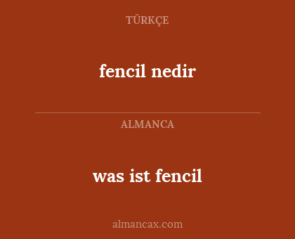 fencil nedir - was ist fencil