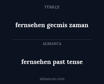 fernsehen gecmis zaman - fernsehen past tense