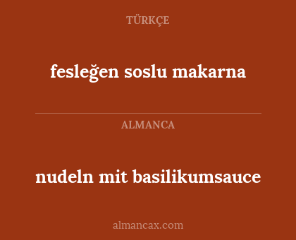 fesleğen soslu makarna - nudeln mit basilikumsauce