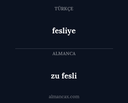 fesliye - zu fesli