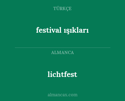 lichtfest - festival ışıkları