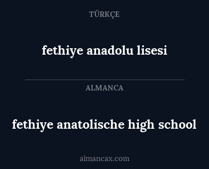 fethiye anadolu lisesi - fethiye anatolische high school
