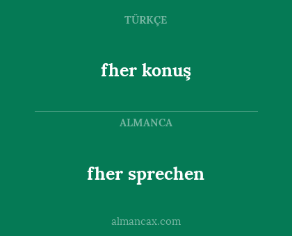 fher konuş - fher sprechen