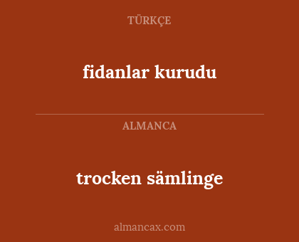 fidanlar kurudu - trocken sämlinge