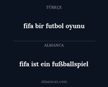 fifa bir futbol oyunu - fifa ist ein fußballspiel