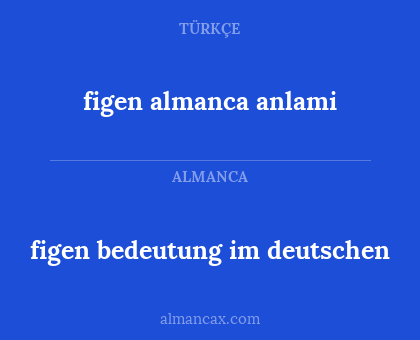 figen almanca anlami - figen bedeutung im deutschen