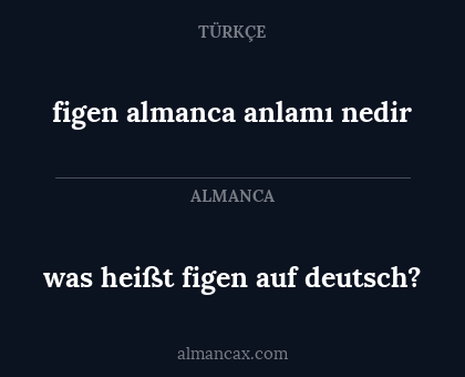 figen almanca anlamı nedir - was heißt figen auf deutsch?
