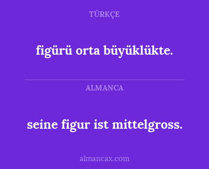 figürü orta büyüklükte. - seine figur ist mittelgross.
