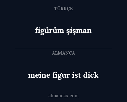 figürüm şişman - meine figur ist dick
