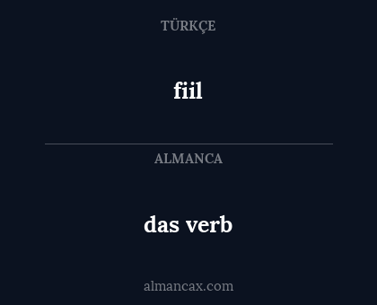 fiil - das verb