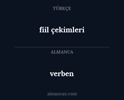 fiil çekimleri - verben