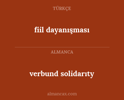 verbund solidarıty - fiil dayanışması