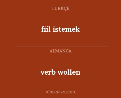 verb wollen - fiil istemek