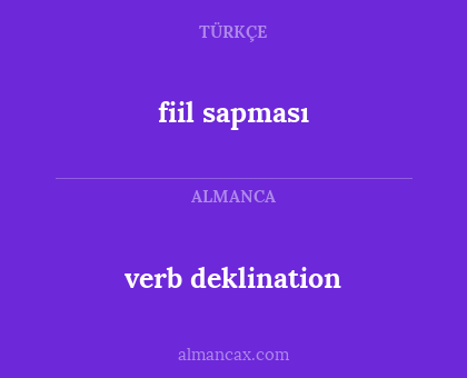 fiil sapması - verb deklination