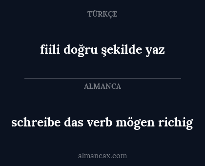 schreibe das verb mögen richig - fiili doğru şekilde yaz