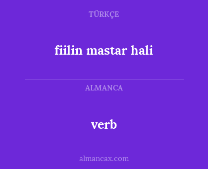 verb - fiilin mastar hali
