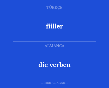 fiiller - die verben
