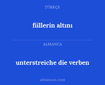 unterstreiche die verben - fiillerin altını