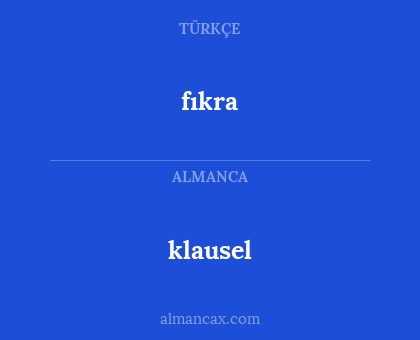 fıkra - klausel