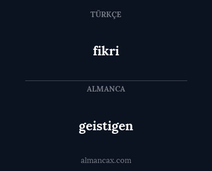 fikri - geistigen
