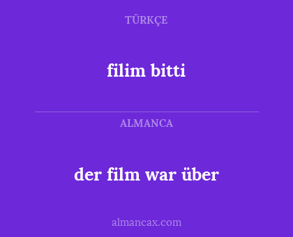 filim bitti - der film war über