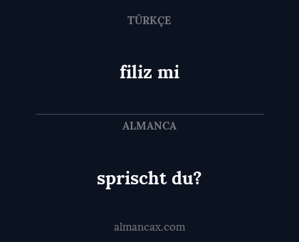 sprischt du? - filiz mi