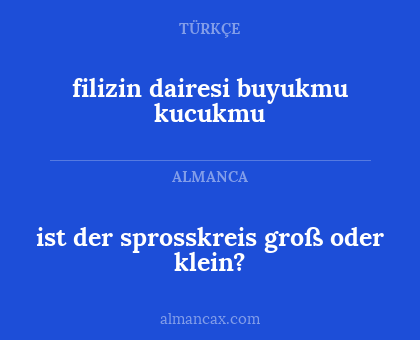 ist der sprosskreis groß oder klein? - filizin dairesi buyukmu kucukmu