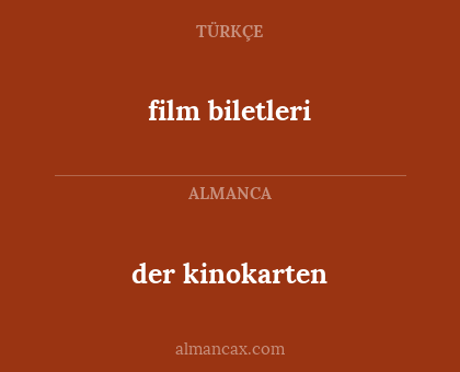 film biletleri - der kinokarten