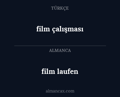 film çalışması - film laufen
