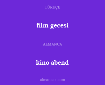 kino abend - film gecesi