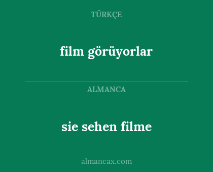 sie sehen filme - film görüyorlar