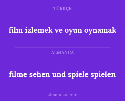 film izlemek ve oyun oynamak - filme sehen und spiele spielen