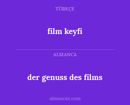 der genuss des films - film keyfi