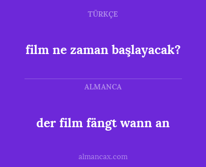 der film fängt wann an - film ne zaman başlayacak?