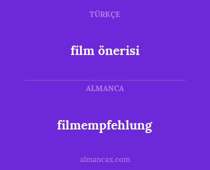 film önerisi - filmempfehlung