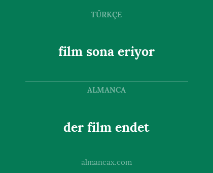 film sona eriyor - der film endet