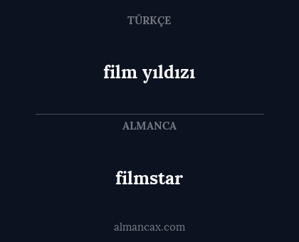 filmstar - film yıldızı